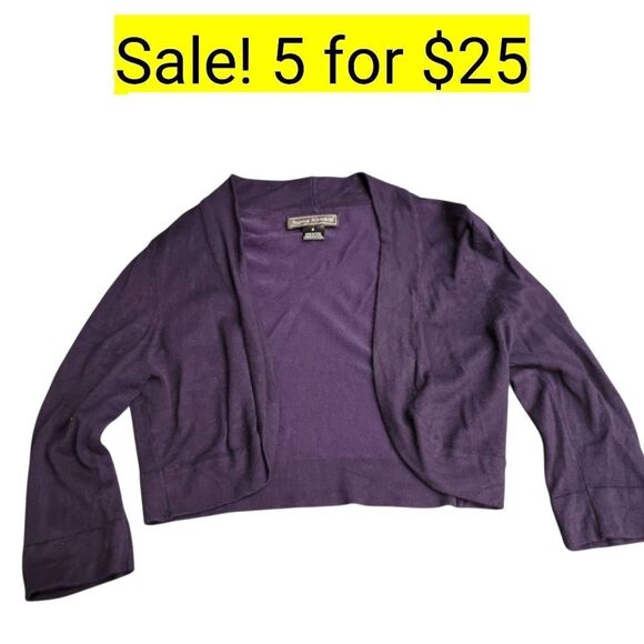 Jessica Howard Sweaters - Jessica Howard Navy Blue Cropped Sweater Cardigan Shrug on Sale 5 for $25